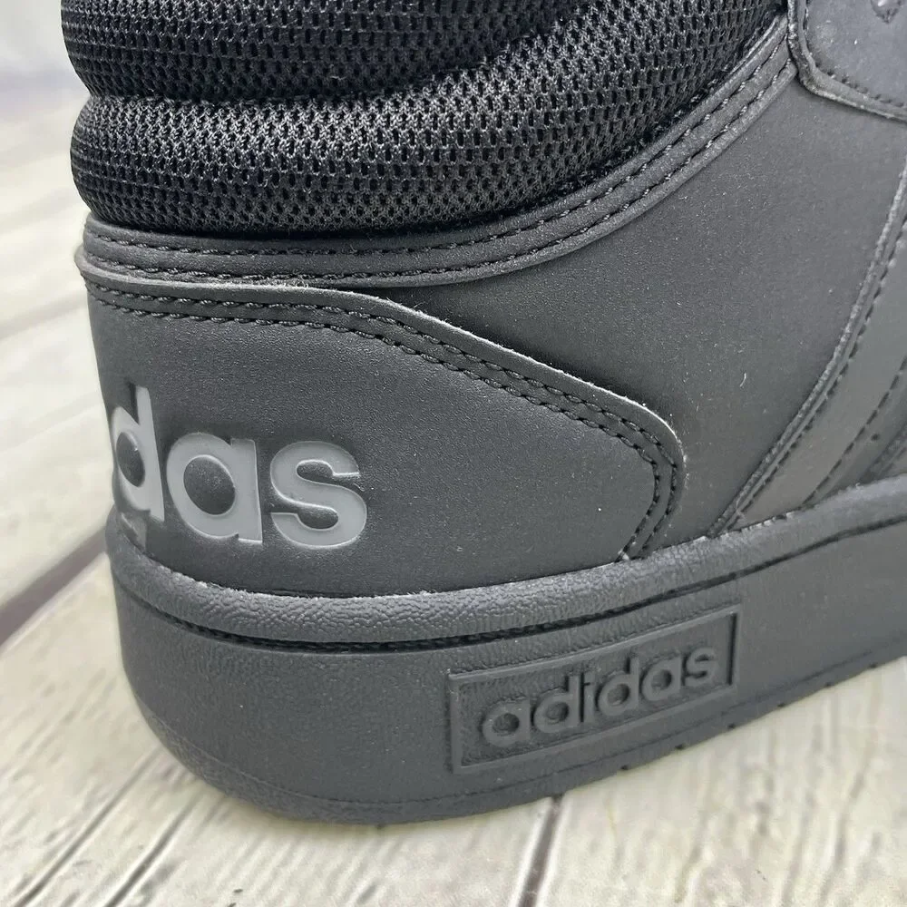 Adidas Hoops 3.0 Sneakers Men's Size 8 Classic Mid Top Triple Black Basketball